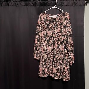 Maurices Long Sleeve Flowered Dress
